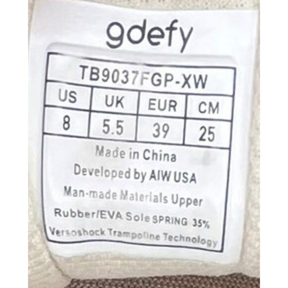 ***SOLD*** GDefy Cream Green Energiya Cushioned Sneakers Size 8 - Picture 6 of 6